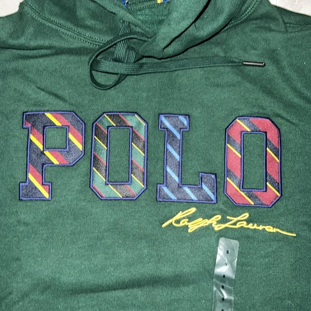 NWOT Polo Ralph Lauren Men’s Hoodie Patches Logo Front Green
